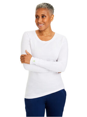 Healing Hands Melissa Tee White Long Sleeve Scoop Neck Under-Scrub Top SZ XL NWT